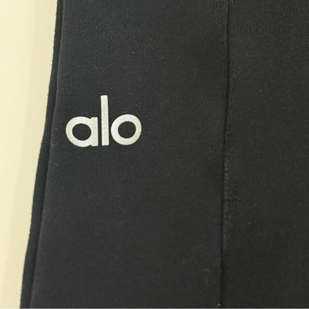 Alo Yoga Zip It Flare Leggings Pants High Waisted Black Small Paneled Athleisure